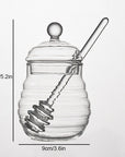 Home Transparent Glass Honey Jar With Lid, Glass Stirring Honey Bottle, Creative Glass Seasoning Jar, New Model