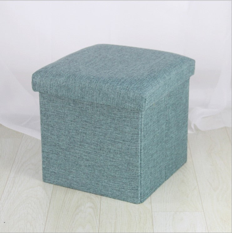 
  
  Simple Fabric Storage Storage Stool Folding Shoe Bench Footstool Can Sit With Lid Storage Box Stool 30*30*30cm/40*25*25cm
  
