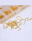 LEO 500pcs/box Multiple Sizes Golden Fishing Hooks Anti-corrosion Flat Head Barbed