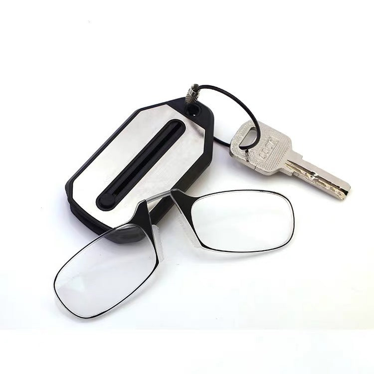 Nose clip presbyopic glasses keychain ultra lightweight carrying elderly glasses wallet glasses reading glasses