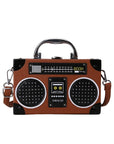 Radio Shape Personality Retro Purses and Handbags for Women New Hip Hop Ladies Bag Hard Pu Leather Fashion Shoulder Bags