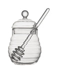 Home Transparent Glass Honey Jar With Lid, Glass Stirring Honey Bottle, Creative Glass Seasoning Jar, New Model