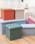 Simple Fabric Storage Storage Stool Folding Shoe Bench Footstool Can Sit With Lid Storage Box Stool 30*30*30cm/40*25*25cm