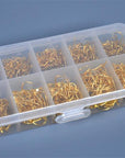 LEO 500pcs/box Multiple Sizes Golden Fishing Hooks Anti-corrosion Flat Head Barbed