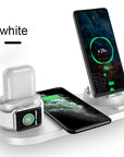 6 in 1 Wireless Charger Dock Station for iPhone/Android/Type-C USB Phones 10W Qi Fast Charging For Apple Watch AirPods Pro