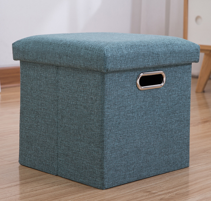 
  
  Simple Fabric Storage Storage Stool Folding Shoe Bench Footstool Can Sit With Lid Storage Box Stool 30*30*30cm/40*25*25cm
  
