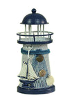 Lighthouse Candle Holder Mediterranean-style Iron Candle Holder Holiday Candlestick Home Wedding Party Family Decor