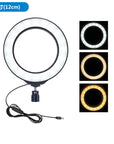 12cm USB 3 Modes Dimmable LED Ring Vlogging Photography Video Lights with Cold Shoe Tripod Ball Head