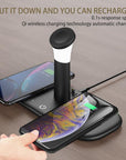 15W Qi Fast Wireless Charger For iPhone 12 11 XR X 8 Apple Watch 5 in 1 With Light Lamp Charging Dock Station Airpods Pro iWatch