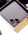 Cute Korean Earrings Heart Bling Zircon Stone Rose Gold Stud Earrings for Women Fashion Jewelry New Gift