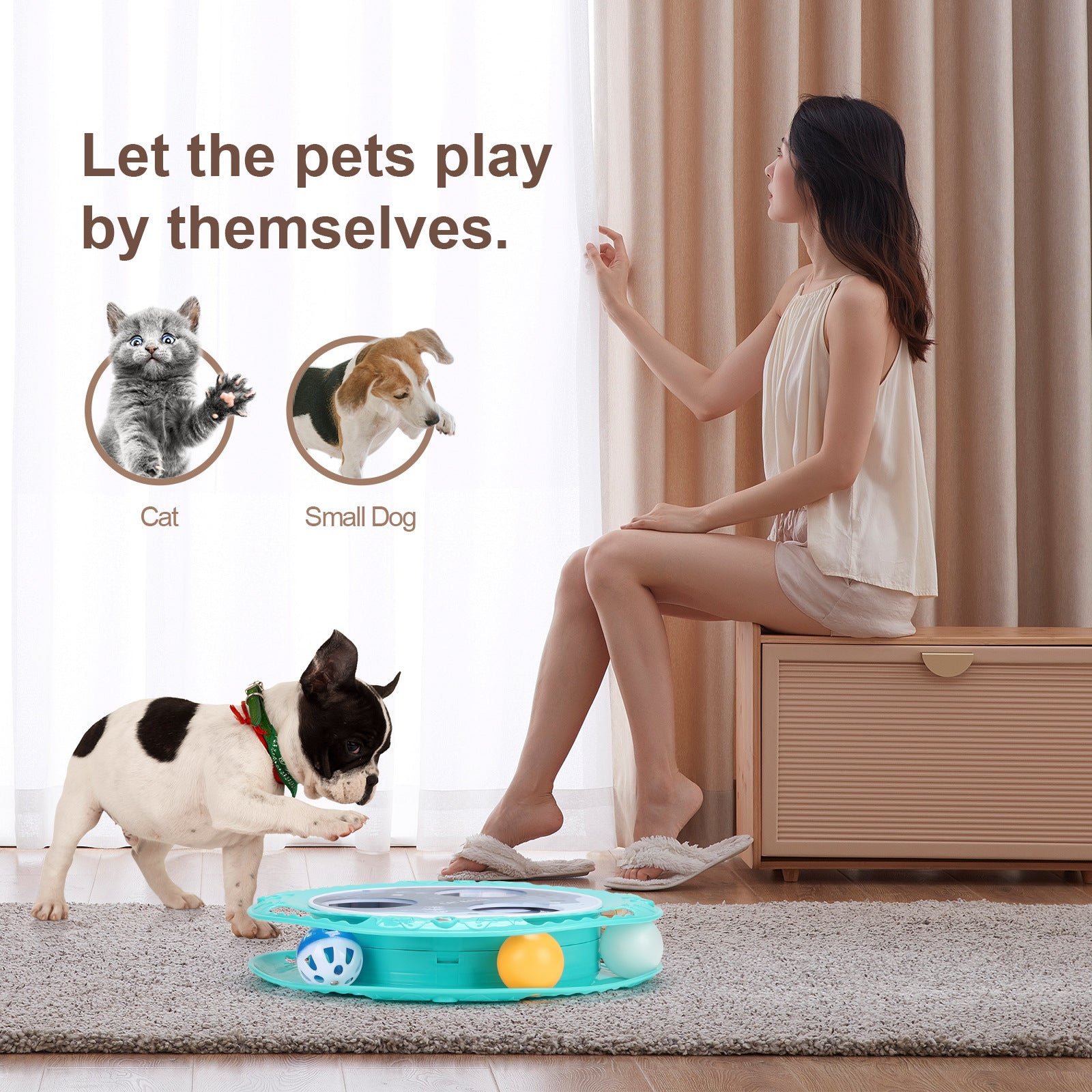 
  
  New Interactive Cat Ball Electric Toy 360 Degree Rotation Non-Slip Cat Turntable Toy
  
