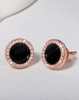 Cute Korean Earrings Heart Bling Zircon Stone Rose Gold Stud Earrings for Women Fashion Jewelry New Gift