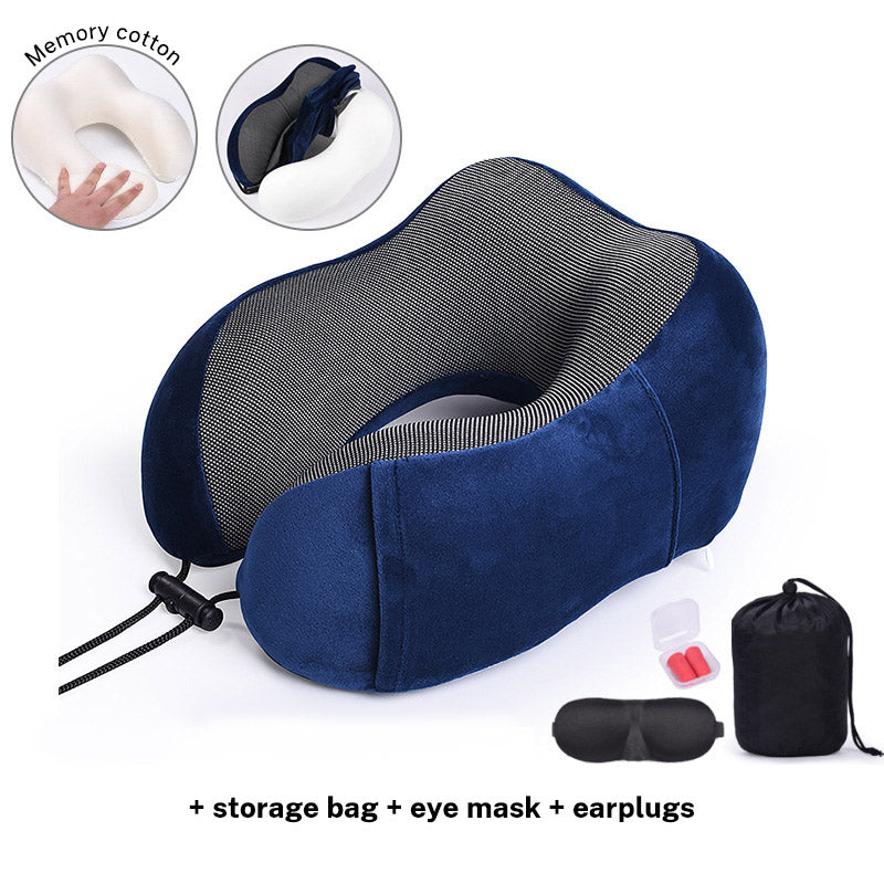 U Shaped Pillow Memory Cotton Travel Pillow Neck Protection Pillow Aircraft Nap Neck Protection Pillow Storage Magnetic Cloth