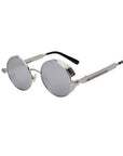 Round Metal Steampunk Sunglasses for Men Women