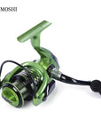 YUMOSHI 13+1BB Full Metal Spinning Fishing Reel 4.7:1/5.5:1 Gear Ratio Pesca Aluminum Spool  Tackle With Foldable Handle