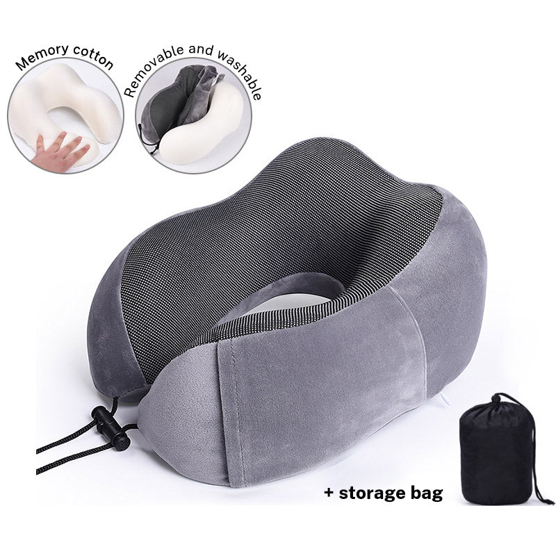 U Shaped Pillow Memory Cotton Travel Pillow Neck Protection Pillow Aircraft Nap Neck Protection Pillow Storage Magnetic Cloth