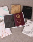 Fashion Women Men Passport Cover Pu Leather Marble Style Travel ID Credit Card Passport Holder Packet Wallet Purse Bags Pouch