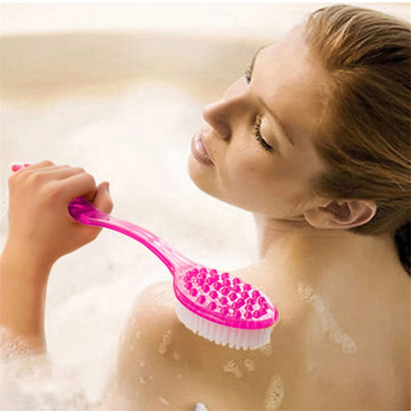 
  
  Bath Brush Back Body Bath Shower Sponge Scrubber Brushes With Handle Exfoliating Scrub Skin Massager Exfoliation Bathroom Brush
  
