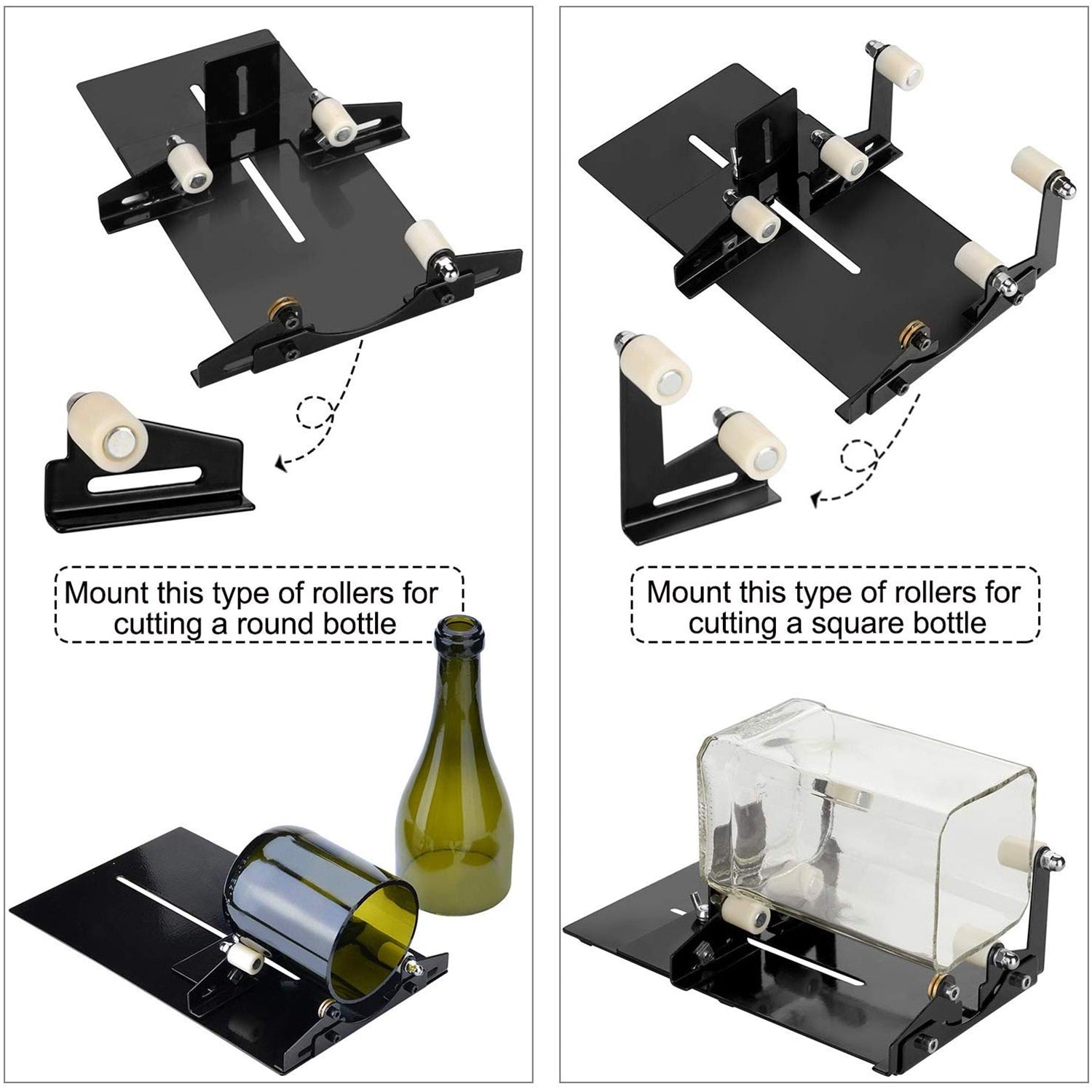 
  
  Glass Bottle Cutter Square and Round Wine Beer Glass Sculptures Cutter for DIY Glass Cutting Machine Metal Pad Bottle Holder
  
