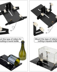 Glass Bottle Cutter Square and Round Wine Beer Glass Sculptures Cutter for DIY Glass Cutting Machine Metal Pad Bottle Holder