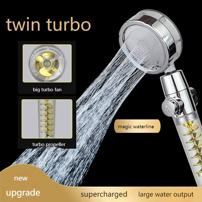 
  
  Supercharged Shower Water Purification Filtration Bathroom Shower Head Hand Held Shower Shower Head Double Large Turbo Cyclone
  
