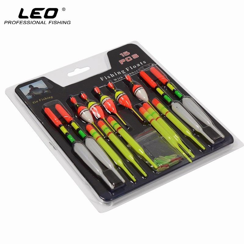 
  
  LEO  15pcs/set Plastic Fishing Float Tube Buoy  Bobber with Rubber Connector Tackle Accessories
  
