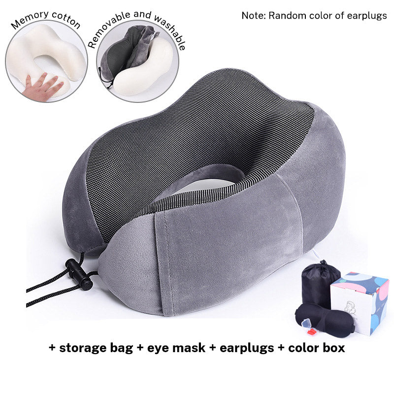 U Shaped Pillow Memory Cotton Travel Pillow Neck Protection Pillow Aircraft Nap Neck Protection Pillow Storage Magnetic Cloth