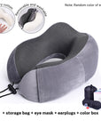 U Shaped Pillow Memory Cotton Travel Pillow Neck Protection Pillow Aircraft Nap Neck Protection Pillow Storage Magnetic Cloth