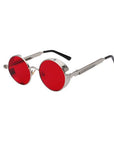 Round Metal Steampunk Sunglasses for Men Women