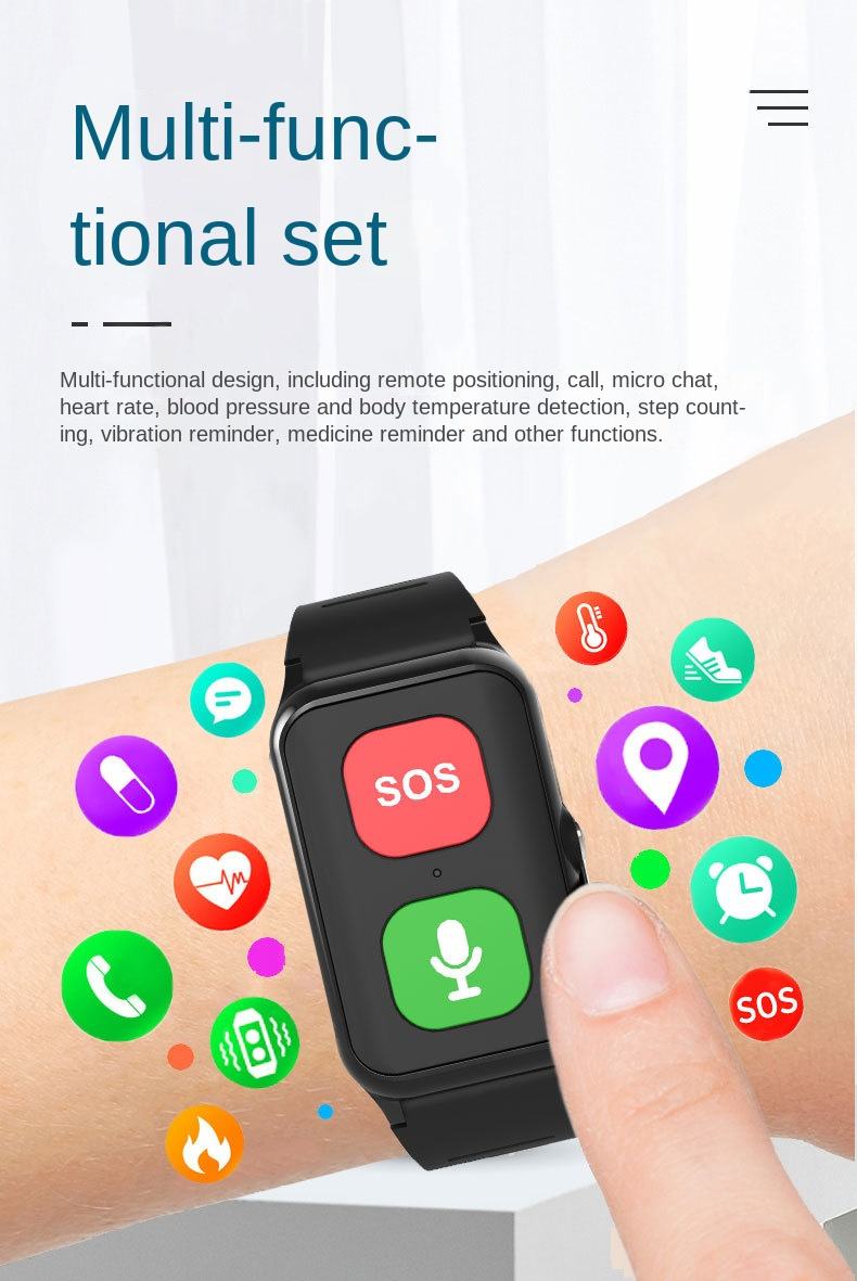 
  
  A70 Elderly GPS Positioning Watch Locator With Heart Rate Measurement Body Temperature Smart Bracelet
  
