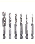 Hexagon Shank Composite Tap HSS Machine Tap Drilling Tap Chamfering Multifunctional Titanium Coated Spiral Tap Contain Cobalt