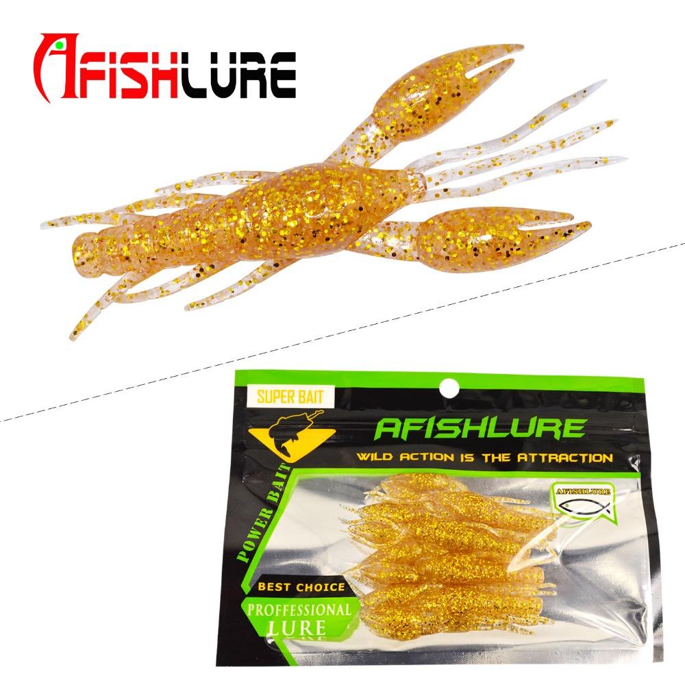 AFISHLURE 4pcs/lot  AR-14 hammer Crab clamp Shrimp 80mm 5.5g claw Bait artificial lure sauce green bait Swimbait Fake