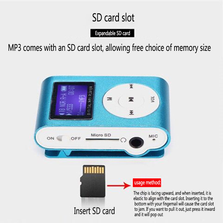 
  
  Screen Card Mp3 Card Clip Mp3 Metal Aluminum Housing Sports Mp3
  
