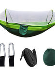 Automatic Quick Opening Mosquito Net Hammock Outdoor Camping Pole Mosquito Net Hammock Anti Roll Nylon Hammock