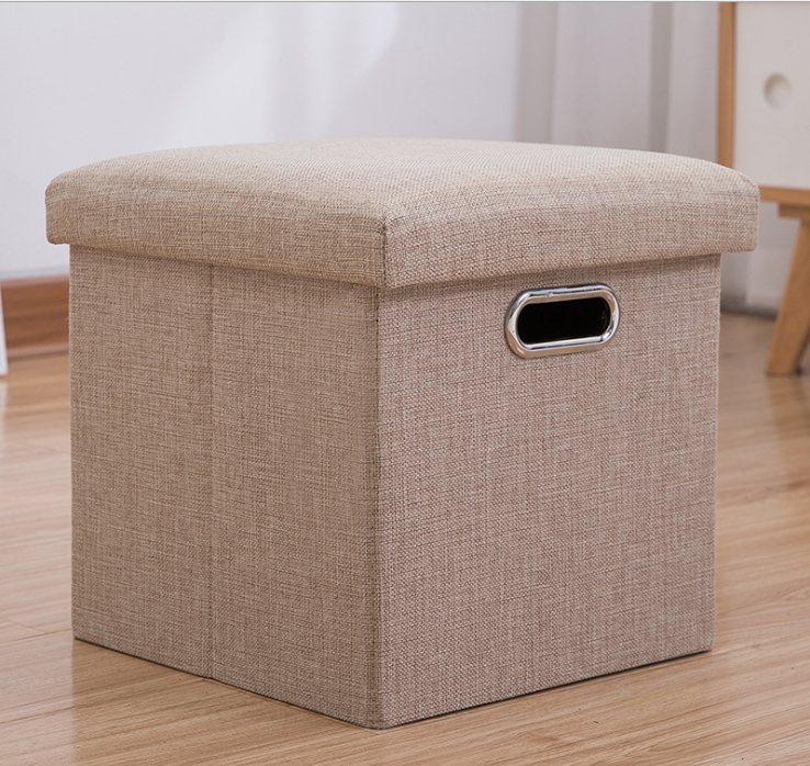 
  
  Simple Fabric Storage Storage Stool Folding Shoe Bench Footstool Can Sit With Lid Storage Box Stool 30*30*30cm/40*25*25cm
  
