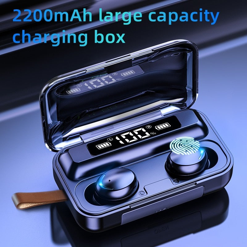 
  
  TWS Bluetooth 5.0 Earphones 2200mAh Charging Box Wireless Headphone 9D Stereo Sports Waterproof Earbuds Headsets With Microphone
  
