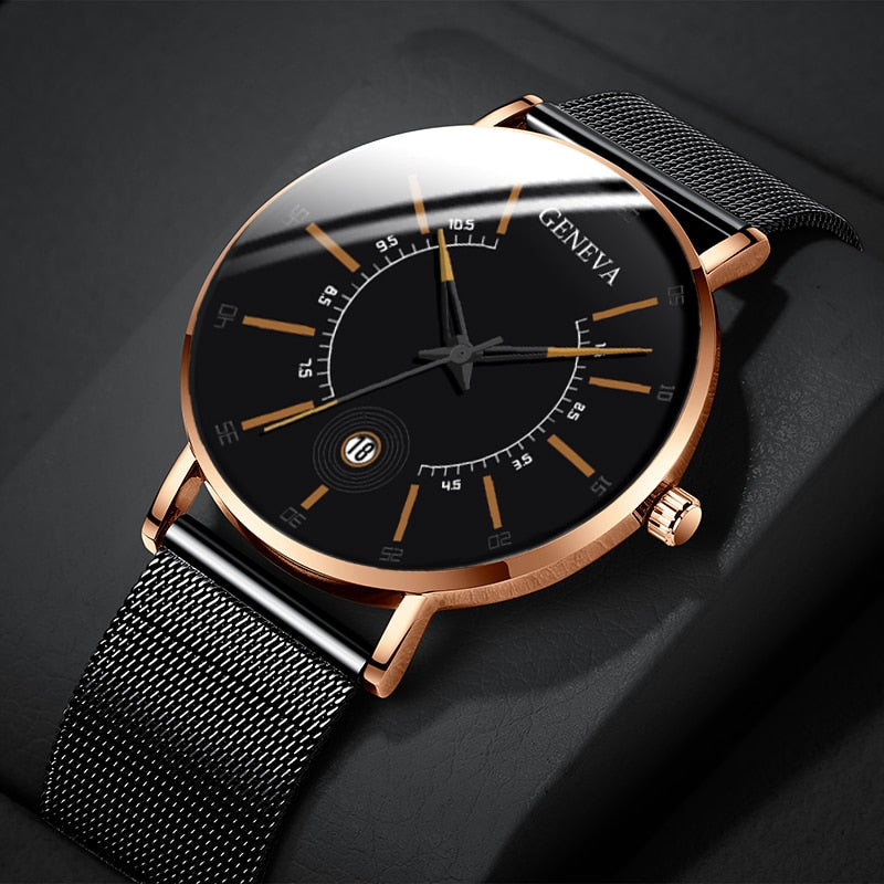 
  
  Men Watches Luxury Fashion Mens Business Watch Ultra Thin Thin Stainless Steel Mesh Belt Quartz Wrist Watch reloj hombre
  
