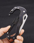 5 in 1 Outdoor Multi Function Mountaineering Buckle Fast Hanging Buckle Cross Screwdriver Carabiner Bottle Opener Wine Opener