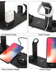 4 in 1 Wireless Charging Dock Station For Apple Watch iPhone X XS XR MAX 11 Pro 8 Airpods 10W Qi Fast Charger Stand Holder