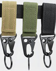 Outdoor military fan woven strap tactical eagle beak buckle travel backpack external hanging quick retrieval keychain