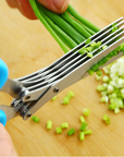 Tainless Steel Multi-function Kitchen Multi-layer Spice Chopped Green Onion Cut Five-layer Scissors