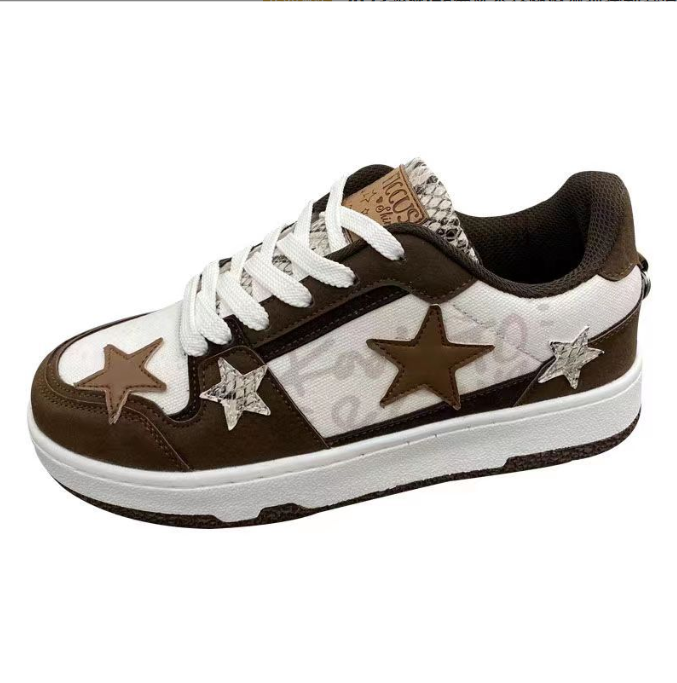 
  
  New ins port style niche trend sneakers retro Pentagram lovers versatile casual board shoes
  
