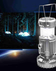 Portable Outdoor LED Camping Lantern With Fan Solar Charge Rechargeable Light Hanging Tent Lamp Fish Flashlight