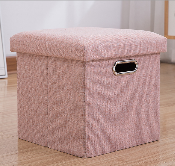 
  
  Simple Fabric Storage Storage Stool Folding Shoe Bench Footstool Can Sit With Lid Storage Box Stool 30*30*30cm/40*25*25cm
  
