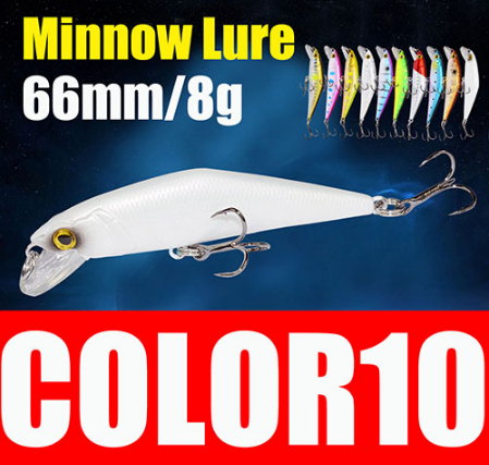 AFISHLURE Bass Wobblers Trout Fishing Lure  66mm/8g Minnow  Hard Baits Iscas Artificial Pesca Leurre