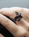 Python ring dark punk three dimensional snake ring snake winding ring