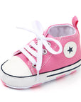 Baby Shoes Boy Girl Star Solid Sneaker Cotton Soft Anti-Slip Sole Newborn Infant First Walkers Toddler Casual Canvas Crib Shoes