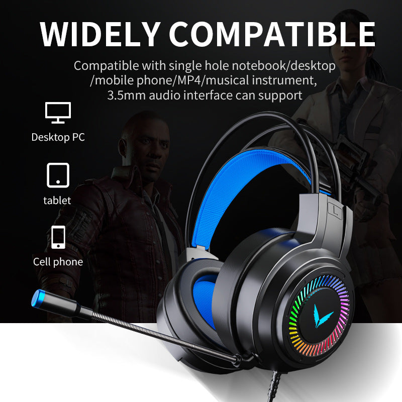 
  
  Computer Headset 7.1 Channel Wired Headset G58 Head-Mounted Game With Microphone Headset
  
