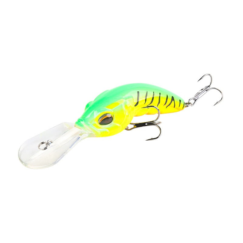 
  
  Wide Tongue Deep Dive ABS Rock Mino 10.4cm 14.5g Bead+Enhanced Three Hook Simulated Worm shaped Fake Bait
  
