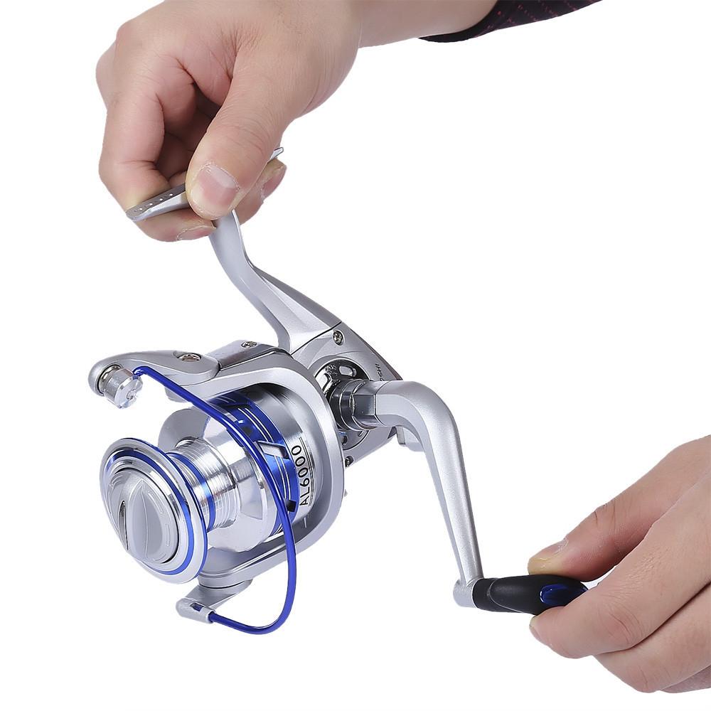 
  
  YUMOSHI AF1000-7000 12BB Gear Ratio 5.5:1 Half Metal Fishing Spinning Reel Machined aluminum Spool with Exchangeable Handle
  
